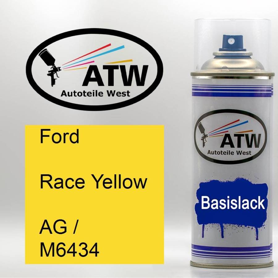 Ford, Race Yellow, AG / M6434: 400ml Sprühdose, von ATW Autoteile West.